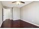 An empty bedroom provides a canvas for your dreams with hardwood floors and a ceiling fan at 1977 Nash Se Ave, Atlanta, GA 30316