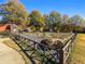 Well maintained community garden with raised plots for planting and a charming fence at 4143 N Swann St, Covington, GA 30014
