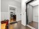Elevator access on a beautiful floor with modern kitchen view and hardwood floors at 4143 N Swann St, Covington, GA 30014