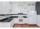 Well lit kitchen with stainless appliances, black countertops, and white cabinetry at 744 Oakland Se Ave, Atlanta, GA 30315