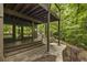 Multi-level patio with a swing chair, steps, and views of lush greenery offering a serene outdoor living space at 1860 Mountain Shadow, Stone Mountain, GA 30087