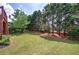 Lush backyard featuring mature trees and a well-maintained lawn, creating a private oasis at 116 Patrick Way, Marietta, GA 30064