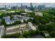 Aerial view of a townhome community near downtown skyline at 3481 Landen Pine Ne Ct, Atlanta, GA 30305