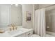 Modern bathroom with elegant fixtures and a shower-tub combination at 3332 Old Concord Se Rd, Smyrna, GA 30082