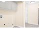 An entry way to a laundry room that features storage cabinets and gray hardwood flooring at 275 13Th Ne St # 409, Atlanta, GA 30309