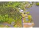 Captivating aerial view of lakefront properties nestled among vibrant greenery, showcasing waterfront living and natural beauty at 48 Paschal St, Temple, GA 30179