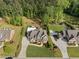 Aerial view of a property with a swimming pool, spacious lawn, and multiple car garage at 3024 Malbec Vly, Acworth, GA 30101