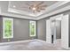 Bedroom showcasing a trey ceiling with recessed lighting and a fan at 11 Headden Nw Rdg, Cartersville, GA 30121