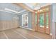 Dining room space with exposed beams, chandelier, and wall trim at 11 Headden Nw Rdg, Cartersville, GA 30121