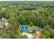 Aerial view of community amenities including tennis courts, pool and parking at 1519 Brookcliff Cir, Marietta, GA 30062