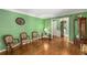 Traditional living room featuring hardwood flooring, chair rail, and comfortable seating at 1519 Brookcliff Cir, Marietta, GA 30062
