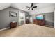 Bedroom with neutral carpet, stylish décor, and a bright window offering natural light at 411 Hollis Cir, Dallas, GA 30157