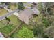 Aerial view showcases home with a large backyard, mature trees, and privacy fence at 4567 Hickory Forest Nw Dr, Acworth, GA 30102