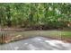 The backyard features a small deck and a line of trees providing extra shade and privacy at 525 Forest Pl, Roswell, GA 30076