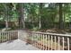 The backyard features a small deck and a line of trees providing extra shade and privacy at 525 Forest Pl, Roswell, GA 30076