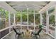 Screened porch with seating area overlooking an in-ground pool and landscaped yard at 1410 Lively Ridge Ne Rd, Atlanta, GA 30329