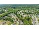 An aerial view of a neighborhood, showcasing homes surrounded by lush trees at 1647 Tunbridge Ln, Lawrenceville, GA 30043