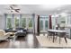 Sunlit living room features modern furnishings, hardwood floors, and large windows at 3380 Labrouste Cv, Duluth, GA 30097