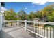 View from the tiled balcony of surrounding neighborhood with tree views and black metal railings at 962 Welch Sw St, Atlanta, GA 30310