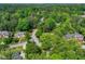 Aerial view of a tree-lined neighborhood with lush greenery and well-maintained homes at 1676 Grove Park Way, Decatur, GA 30033