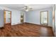 Spacious main bedroom with hardwood floors, large windows, and closet at 195 Willow Way, Stockbridge, GA 30281