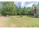 Extensive backyard with a mix of grass and wooded area, offering both open space and natural privacy at 255 Nicklaus Cir, Social Circle, GA 30025
