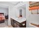 Bright bathroom with double sinks, modern fixtures, and stylish towel arrangement at 4658 Electric Sw Ave, Mableton, GA 30126