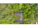 Overhead aerial view of the home surrounded by mature trees at 161 Gann Cemetery Rd, Dallas, GA 30157