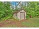 Storage outbuilding surrounded by lush green vegetation at 161 Gann Cemetery Rd, Dallas, GA 30157