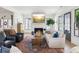 Bright and airy living room features a fireplace, hardwood floors, and plenty of seating at 6925 Colfax Ave, Cumming, GA 30040