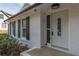 Close up of the beautiful white front door and brick at 7020 Camp Valley Rd, Riverdale, GA 30296