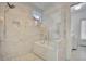 Modern bathroom featuring a walk-in shower, elegant tile work, and updated fixtures at 11190 Serenbe Ln, Chattahoochee Hills, GA 30268