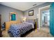 Comfortable bedroom with neutral walls, wood furniture, and carpeted floors for relaxation at 3389 Robinson Farms Ne Trce, Marietta, GA 30068