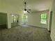 Large main bedroom with vaulted ceilings, lots of natural light and mirrored closet doors at 6848 Timberhead Way, Lithonia, GA 30058