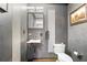 Modern powder room features unique fixtures, stylish tile, and elegant decor at 1216 E Rock Springs Ne Rd, Atlanta, GA 30306