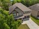 An aerial shot of the 2 story house at 1314 Bentley Estates Dr, Dacula, GA 30019