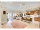 Open floor plan showcasing the modern kitchen, dining area, and living space, perfect for entertaining at 608 Red Leaf Way, Canton, GA 30114