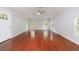 Bright living room featuring wood floors, and a modern ceiling fan at 1304 Anchor Sw Ter, Atlanta, GA 30311