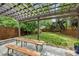 Beautiful backyard featuring a charming pergola, a dining table, and a stone patio at 901 United Se Ave, Atlanta, GA 30316