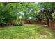 This is a large fenced in back yard with grass, plants, and trees at 901 United Se Ave, Atlanta, GA 30316