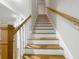Staircase with hardwood treads, white risers, and matching white banister at 2419 Boulder Se Rd, Atlanta, GA 30316