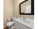 Well-lit half-bath features a white vanity and a classic mirror in a neutral setting at 59 Townview Dr, Alpharetta, GA 30022