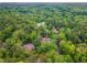 Lush aerial view of neighborhood homes surrounded by mature trees and green landscape at 388 Londonberry Road, Sandy Springs, GA 30327