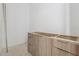 An elegant bathroom vanity, awaiting finishing touches, stands against a blank canvas, promising style at 388 Londonberry Road, Sandy Springs, GA 30327
