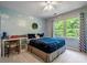 A bedroom featuring creative cloud wall decorations, a ceiling fan, and plenty of natural light at 3220 Millwood Se Trl, Smyrna, GA 30080