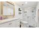 Modern bathroom with a glass-enclosed shower, updated vanity, and sleek fixtures at 4216 Stillwater Dr, Duluth, GA 30096