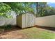 Backyard storage shed provides plenty of room for your tools and gardening supplies at 710 Crab Orchard Ct, Roswell, GA 30076