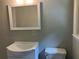 Classic bathroom with a sink, toilet, and large mirror at 215 N Etowah Ct, Canton, GA 30114