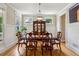 Elegant dining room featuring hardwood floors, wainscoting, and a stylish chandelier above the dining table at 2078 Marshalls Se Ln, Atlanta, GA 30316