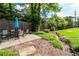Secluded patio area with seating, a small stream, and lush landscaping at 4953 Mcpherson Ne Dr, Roswell, GA 30075